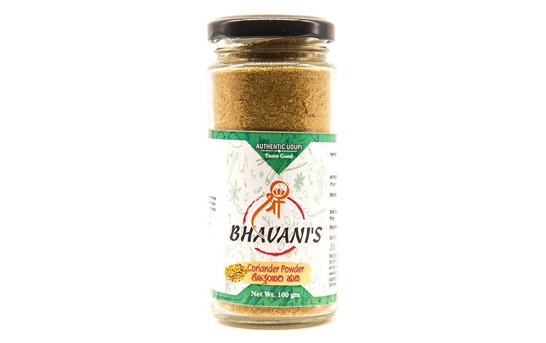 Bhavani's Coriander Powder    Glass Jar  100 grams